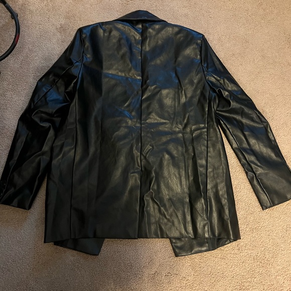 Faux Leather Blazer - Picture 2 of 2